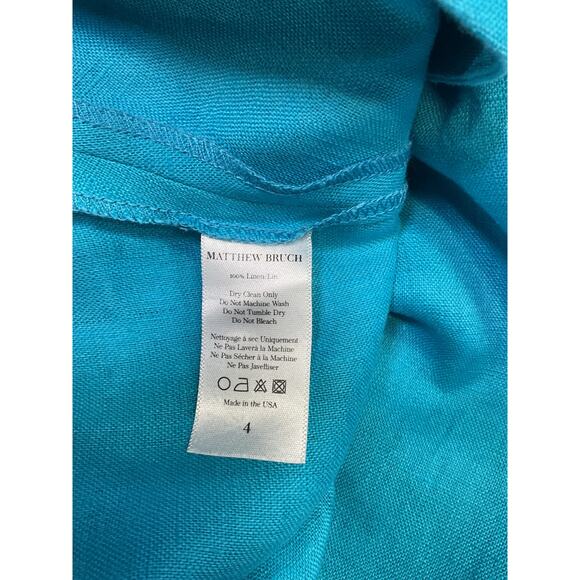 Matthew Bruch Cargo Blue Linen Mini Skirt Size 4 - Picture 5 of 5